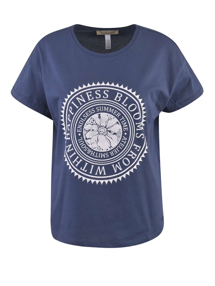 SMITH & SOUL T-Shirt - Baumwollgewebe - dunkelblau DESIGNERMODE.COM